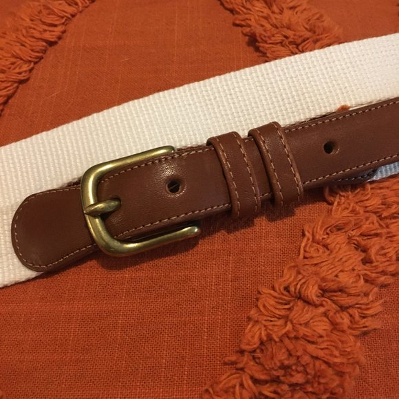 Vintage Authentic Coach Natural Linen and Leather Belt - Picture 7 of 11